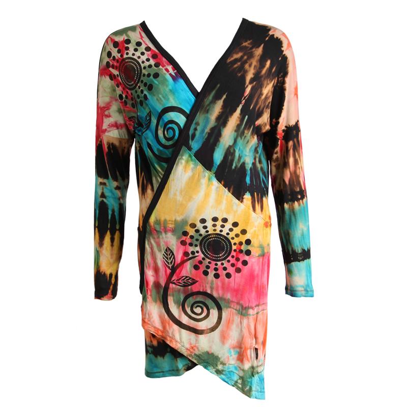 Tie Dye Open Waterfall Jersey Cardigan