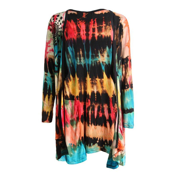 Tie Dye Open Waterfall Jersey Cardigan