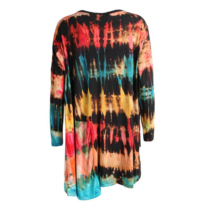 Tie Dye Open Waterfall Jersey Cardigan