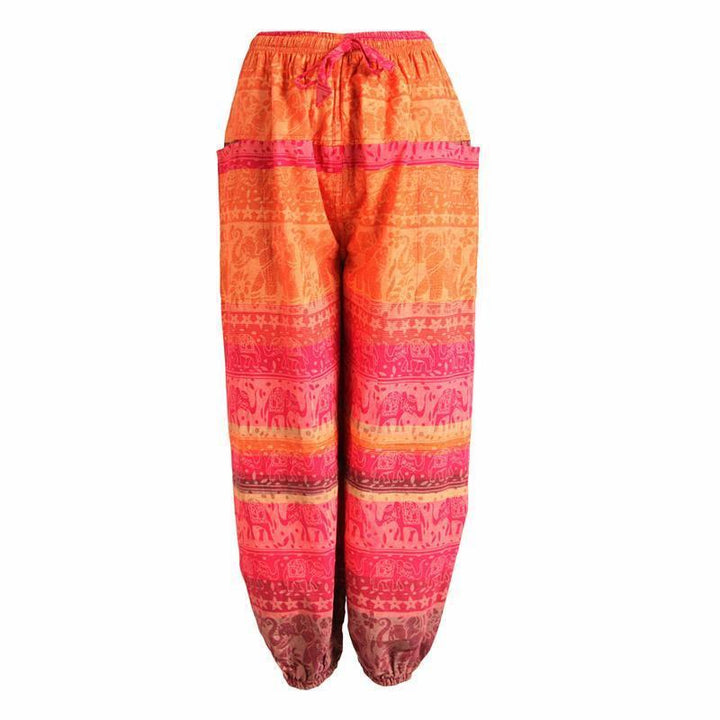 Screen Print Elephant Harem Pants