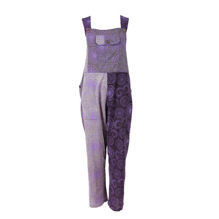 Purple Printed Dungarees