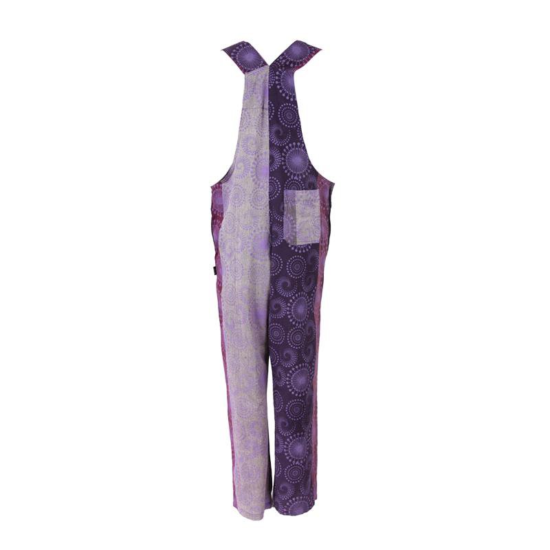 Purple Printed Dungarees