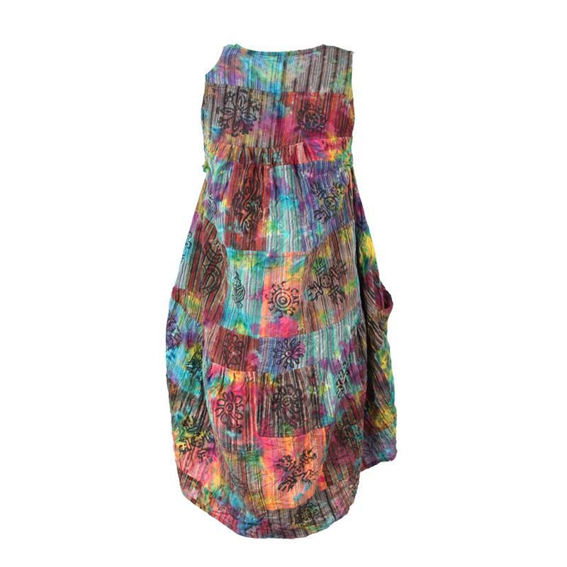 Tie Dye Patchwork Smock Dress