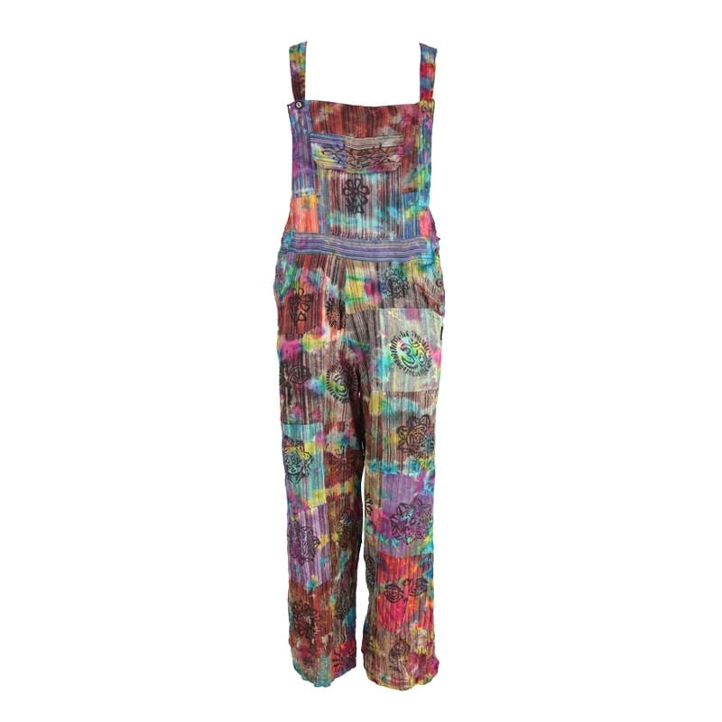 Men's Tie Dye Patchwork Dungarees