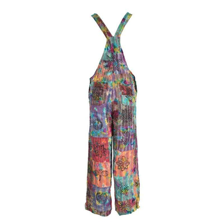 Men's Tie Dye Patchwork Dungarees