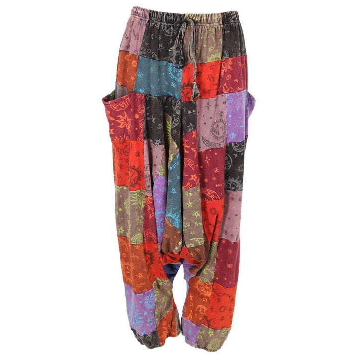 Screen Print Patchwork Harem Joggers