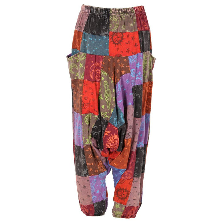 Screen Print Patchwork Harem Joggers