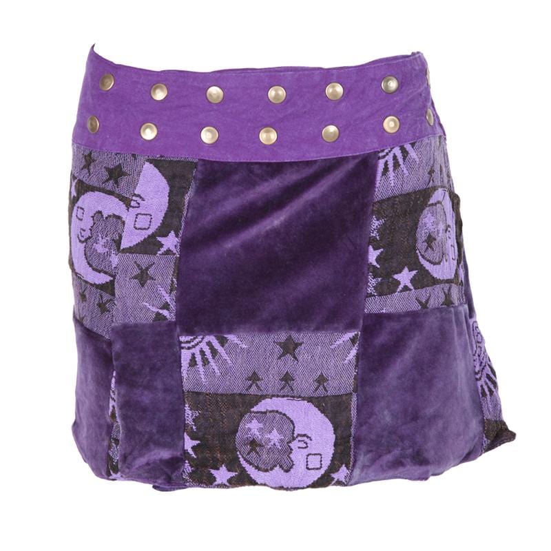 Velvet Patchwork Popper Skirt