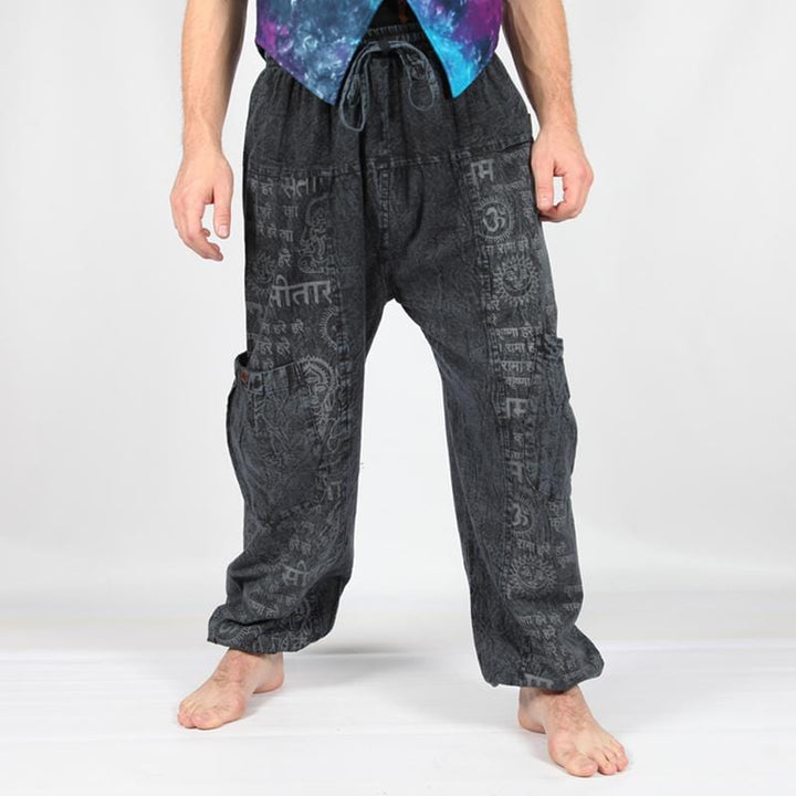 Men's Stone Washed Om Joggers