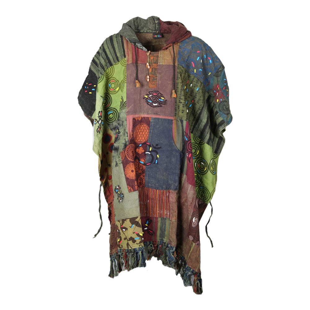 Hand Printed Patchwork Poncho