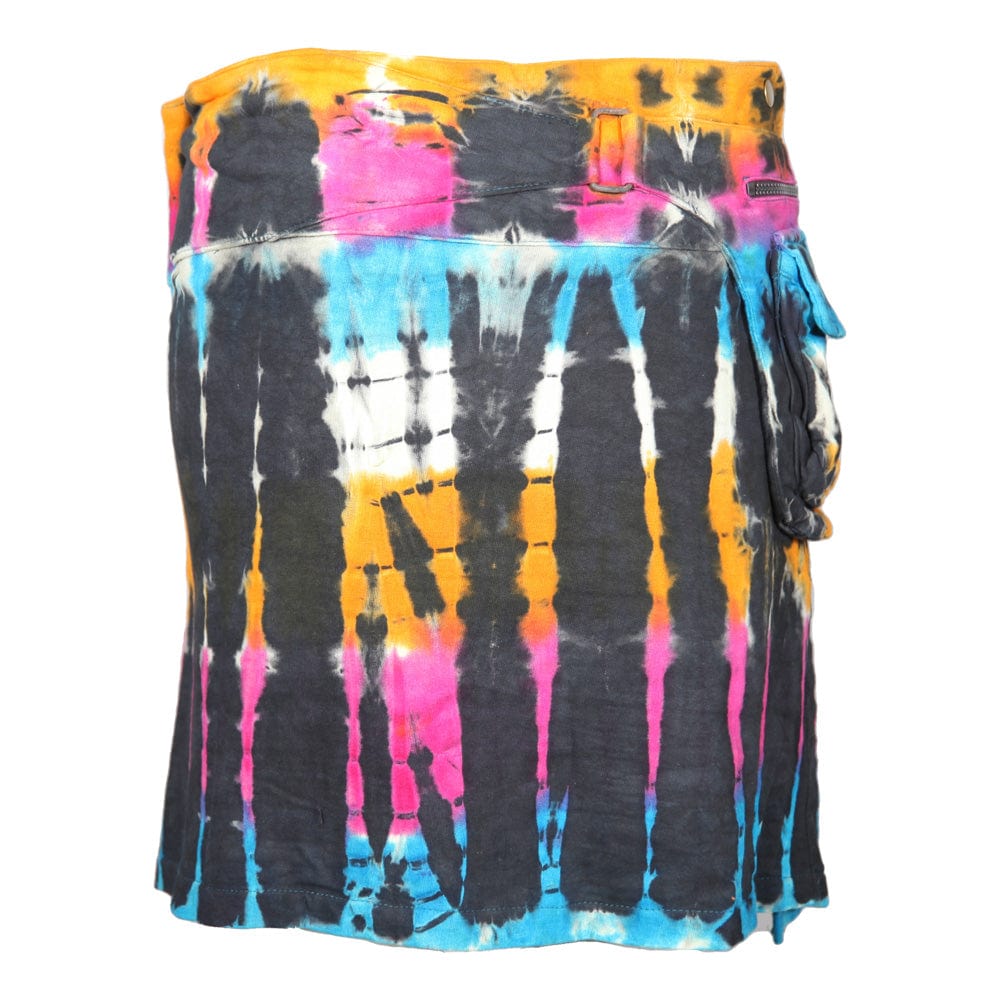 Black Tie Dye Popper Skirt