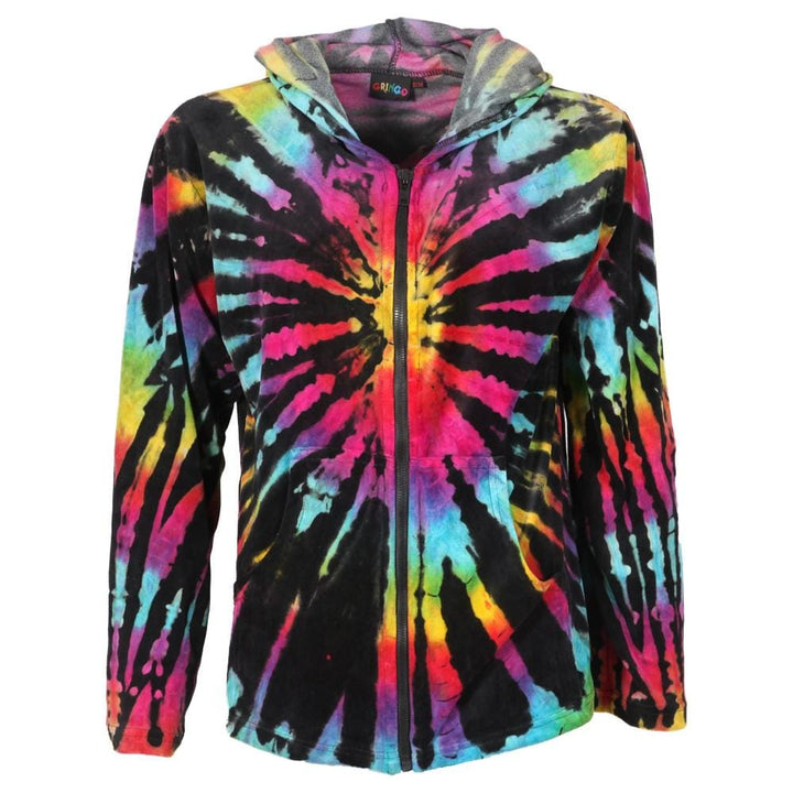 Men's Oversized Velvet Tie Dye Hoodie