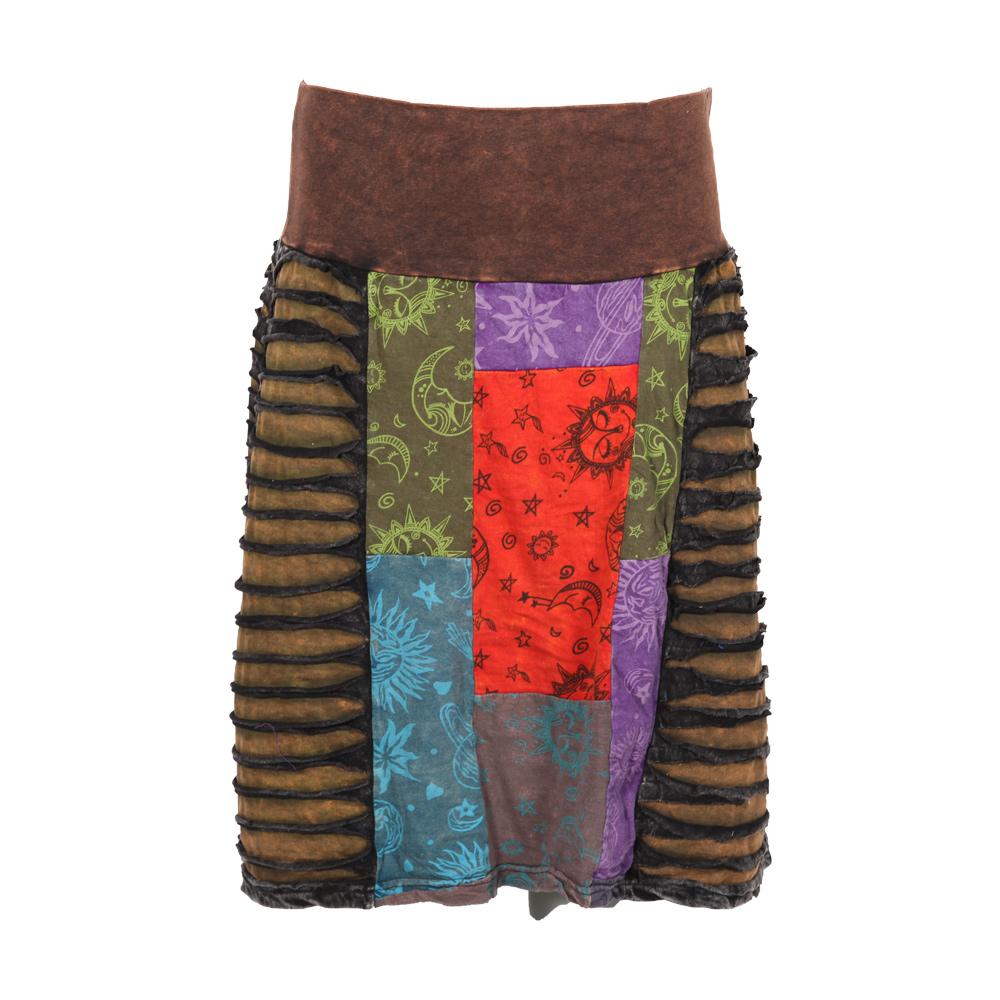 Knee Length Patchwork Skirt