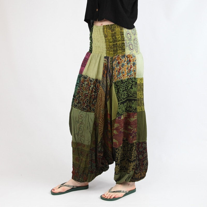 Patchwork Low Aladdin Pants