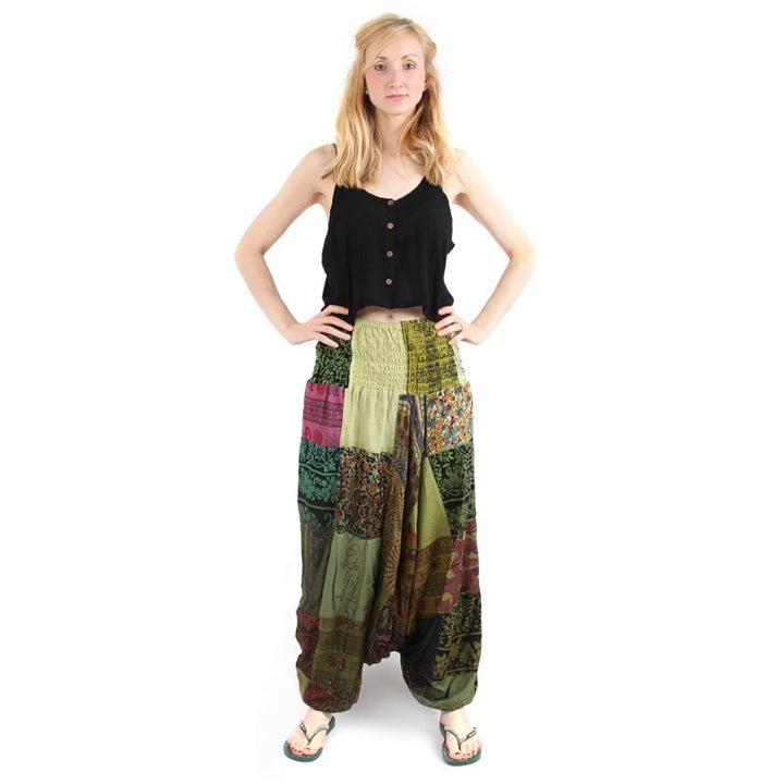 Patchwork Low Aladdin Pants