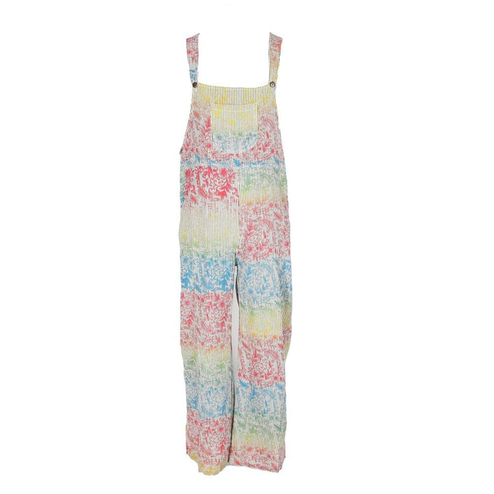 Rainbow Floral Print Dungarees