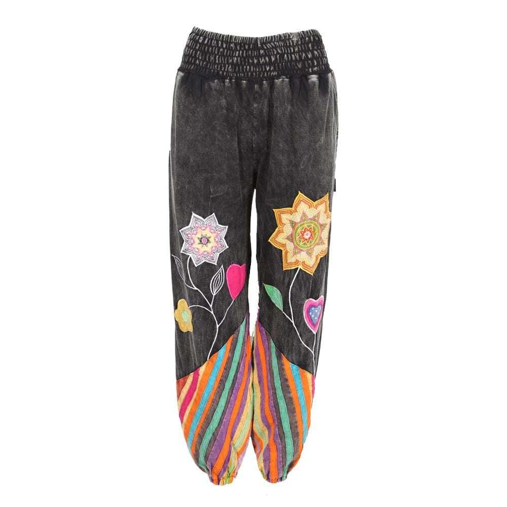 Embroidered Patch Harems Pants