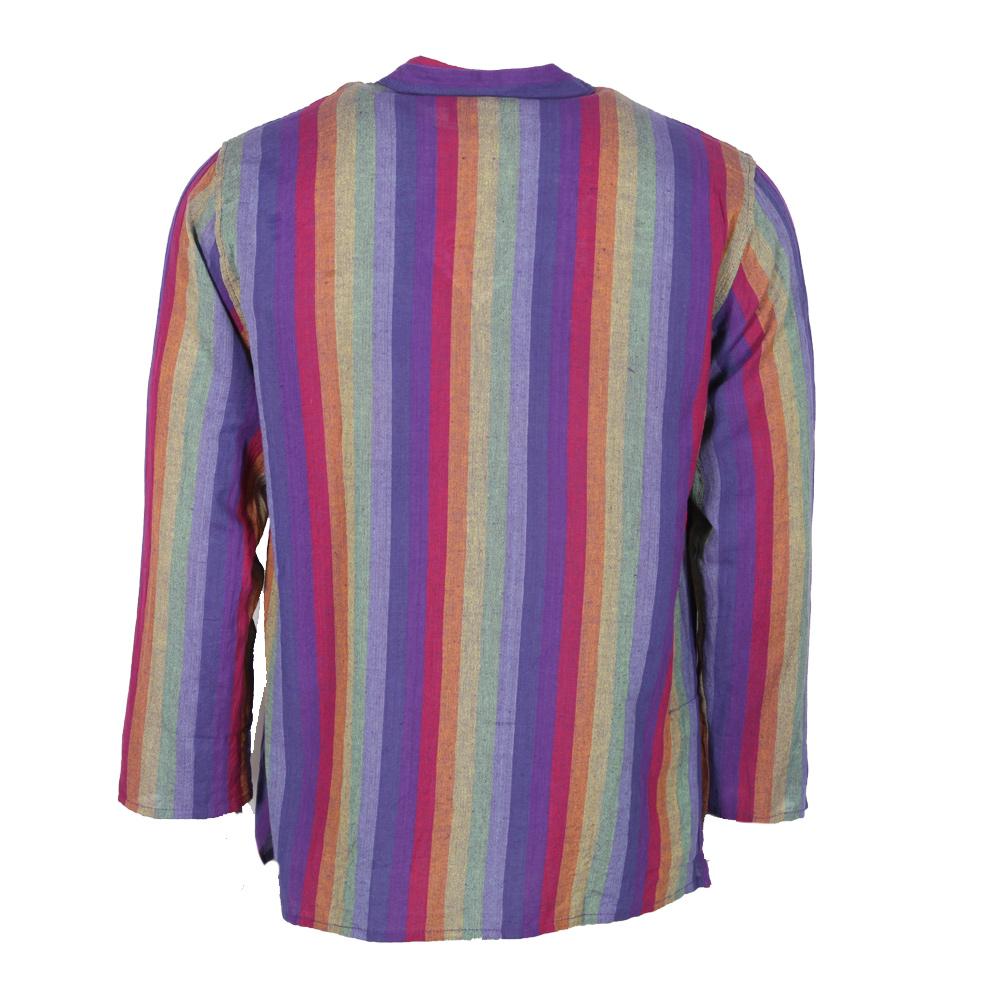 Purple Striped Grandad Kurta