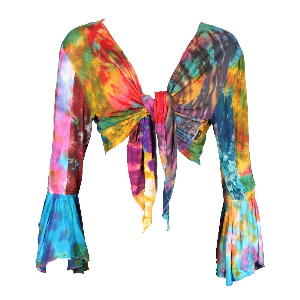 Rainbow Tie Dye Wrap Top