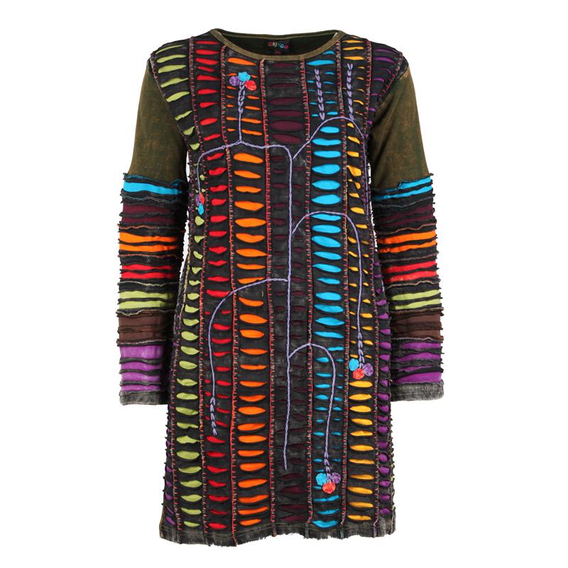 Rainbow Ripped Cotton Dress