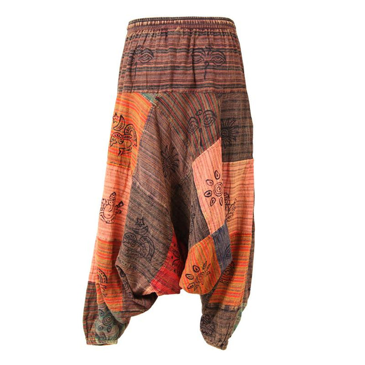 Afghani Drop Crotch Patchwork Harem Pants