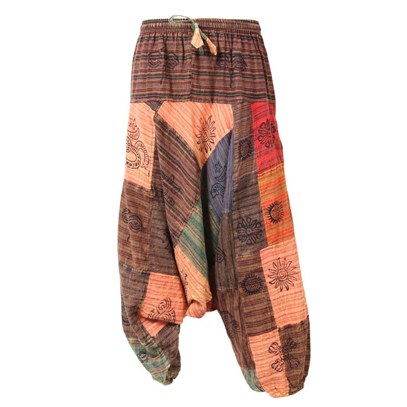 Afghani Drop Crotch Patchwork Harem Pants