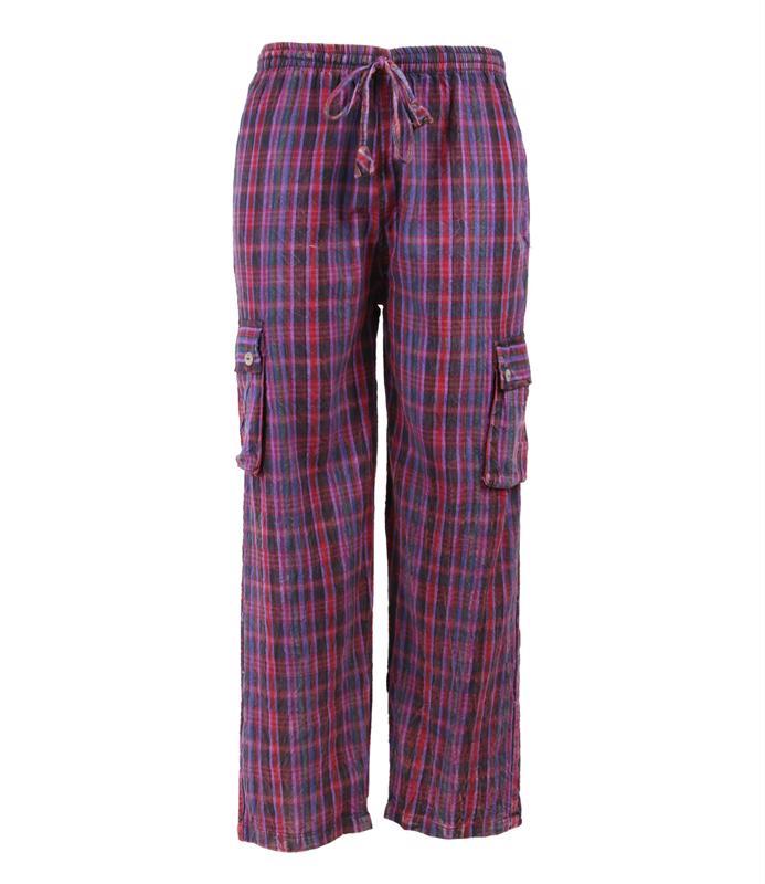 Madras Check Cargo Trousers