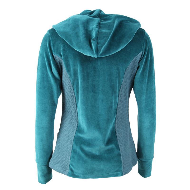 Velvet Ruched Zipper Hoodie