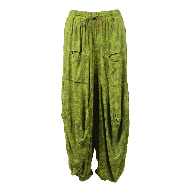 Spiral Pattern Balloon Harem Pants