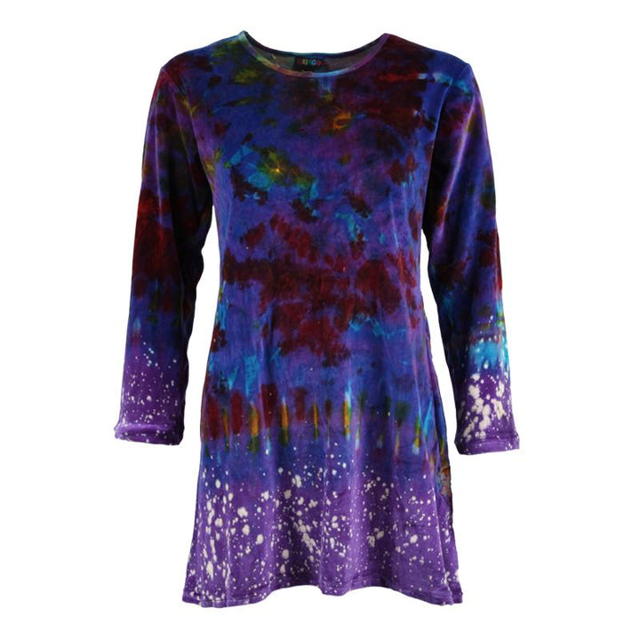 Velvet Tie Dye A-line Mini Dress