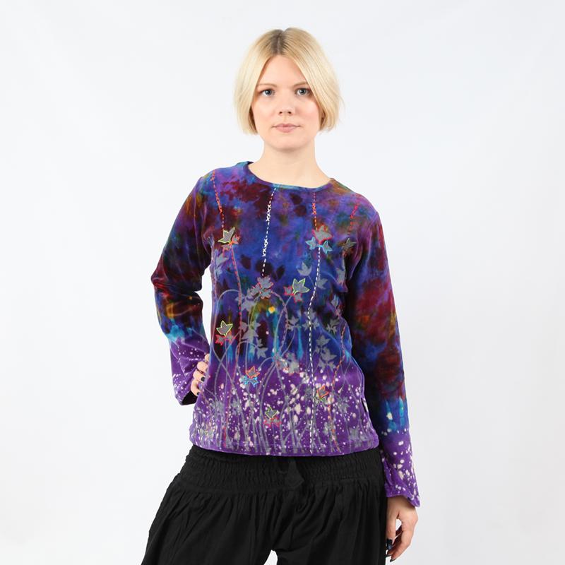 Velvet Tie Dye Long Sleeve Top