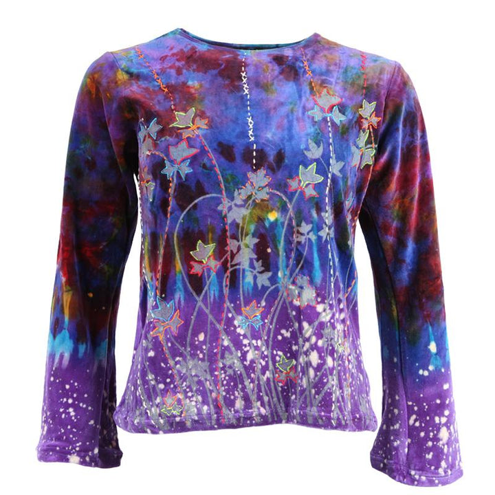 Velvet Tie Dye Long Sleeve Top