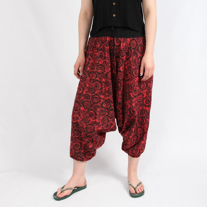 Floral Print Smocked Genie Pants