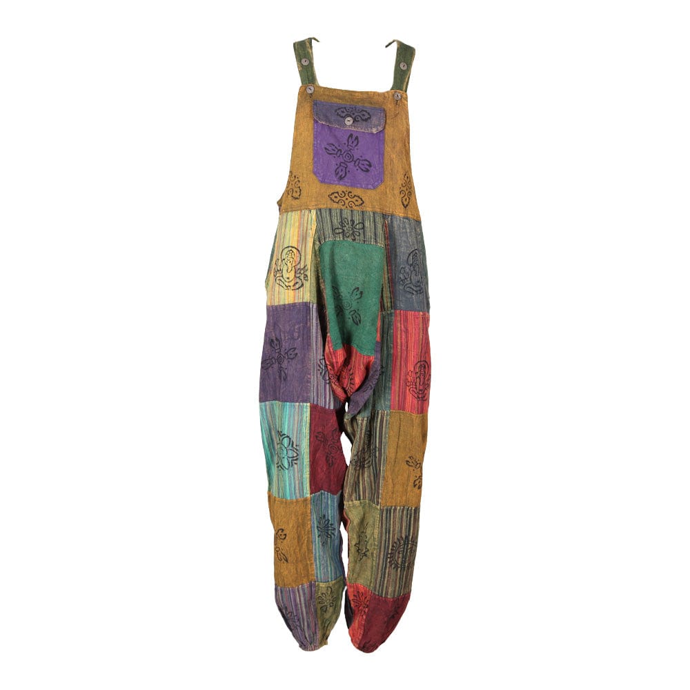 Block Print Patchwork Dungarees