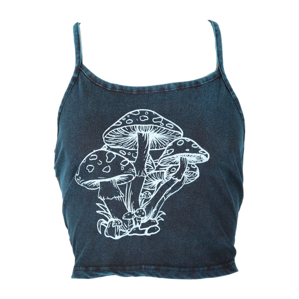 Overdyed Mushroom Print Halter Top