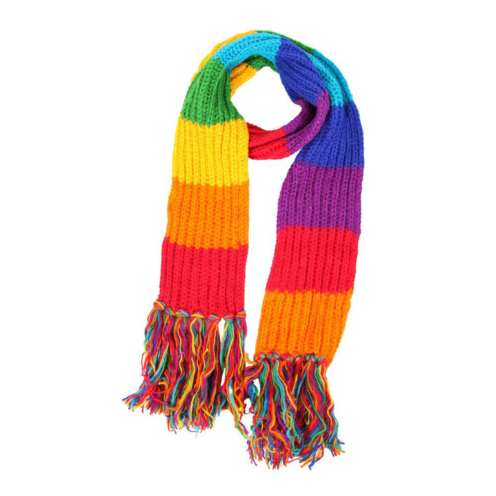 Handmade Rainbow Knitted Scarf