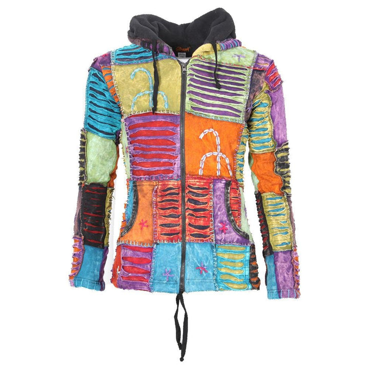 Fleece Lined Patchwork Hoodie..