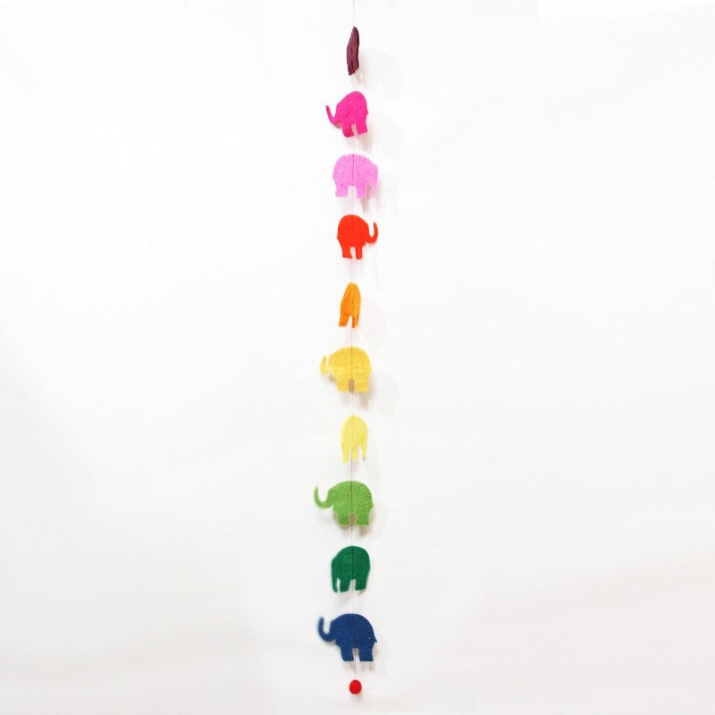 Felt Elephant Hanging Garland