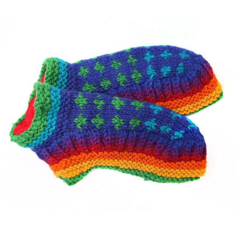 Rainbow Wool Slippers