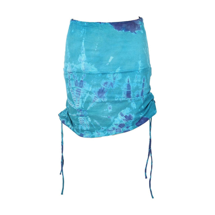 Side Drawstring Ruched Mini Skirt