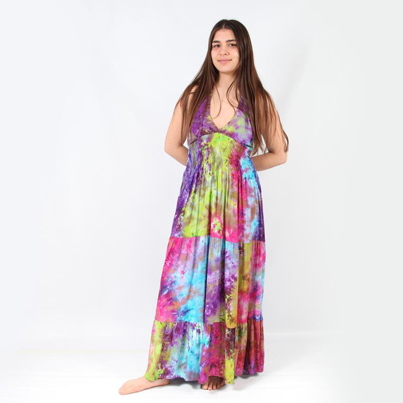 Tie Dye Halter Neck Maxi Dress