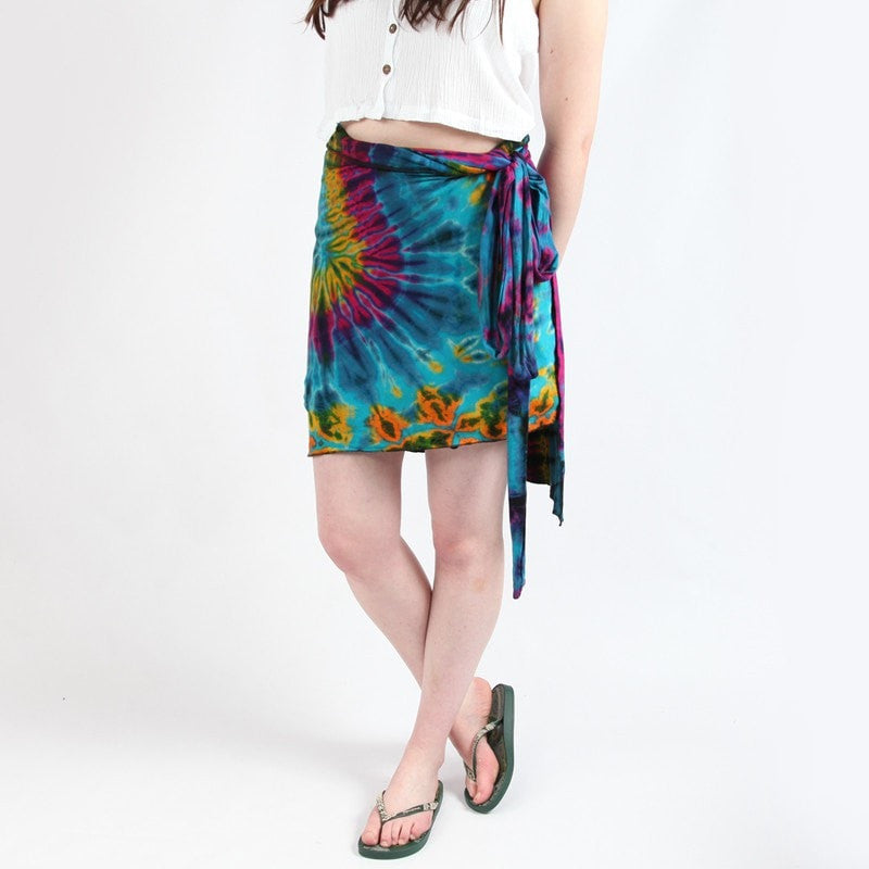 Tie Dye Jersey Wrap Skirt