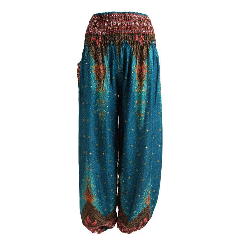 Peacock Feather Harem Pants