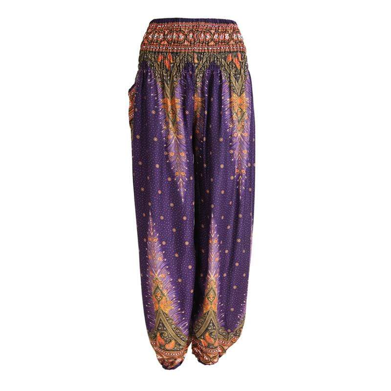 Peacock Feather Harem Pants