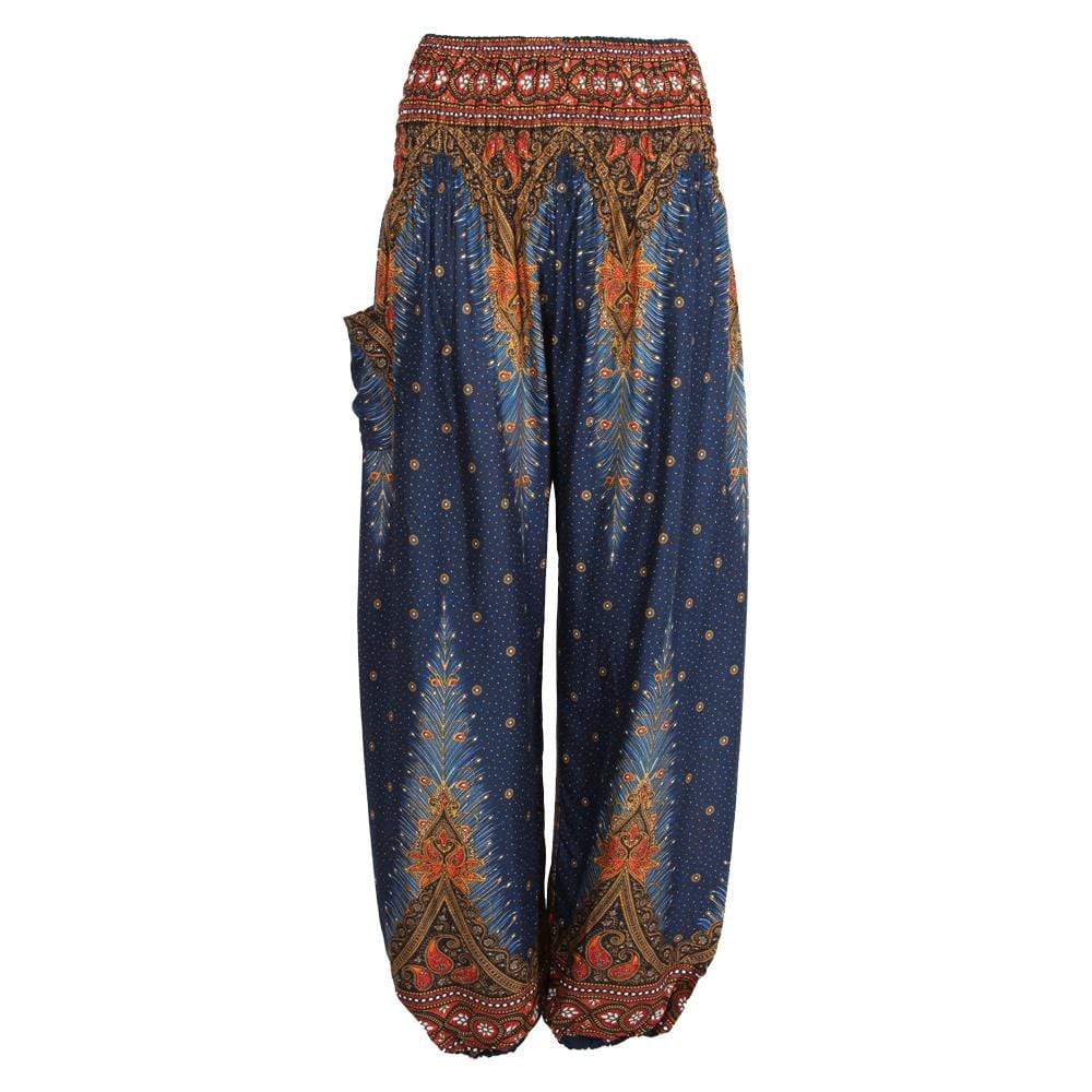 Peacock Feather Harem Pants