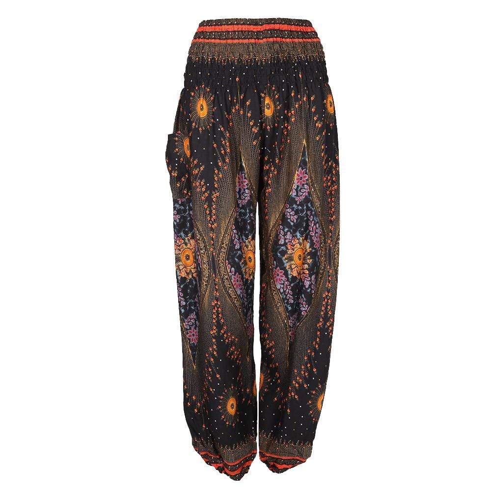 Peacock Feather Harem Pants