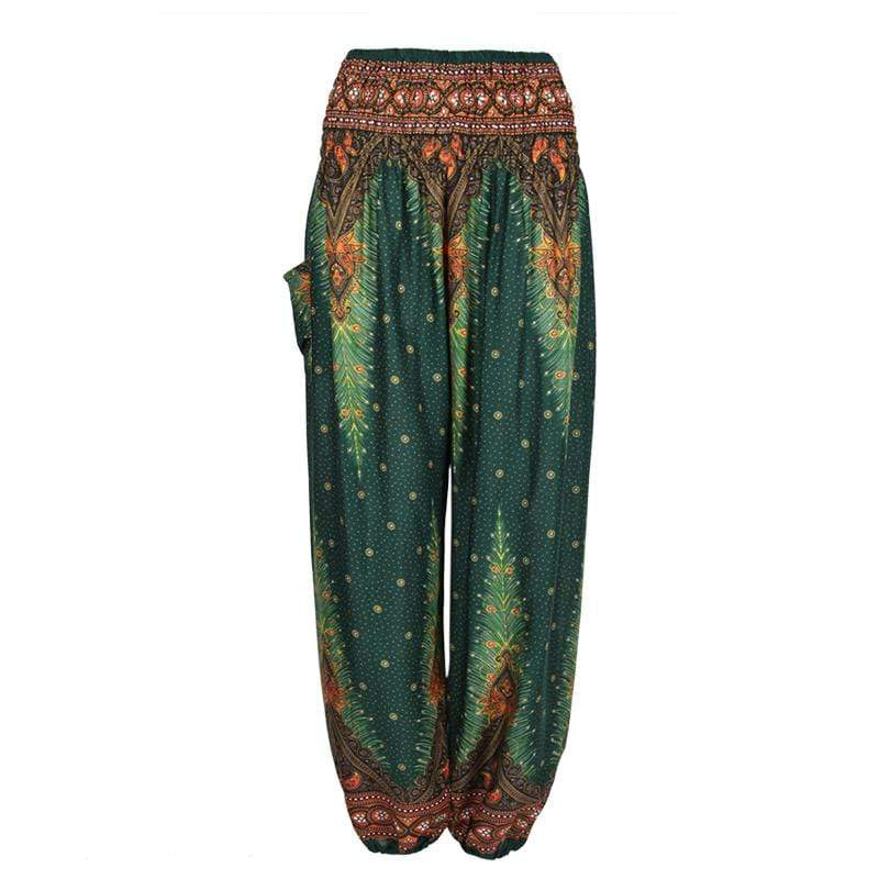 Peacock Feather Harem Pants