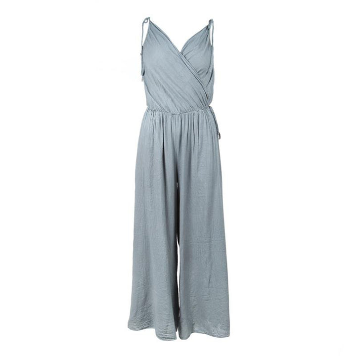 Wide Leg Cami Crossover Jumpsuit