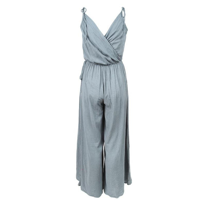 Wide Leg Cami Crossover Jumpsuit