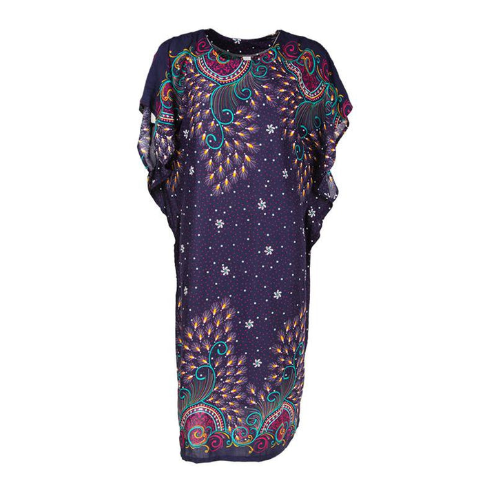 Peacock Feather Print Kaftan